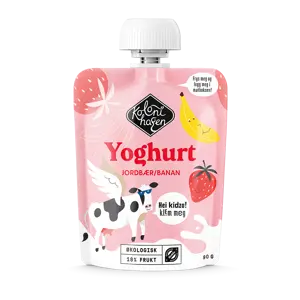 Økologisk yoghurt jordbær/banan