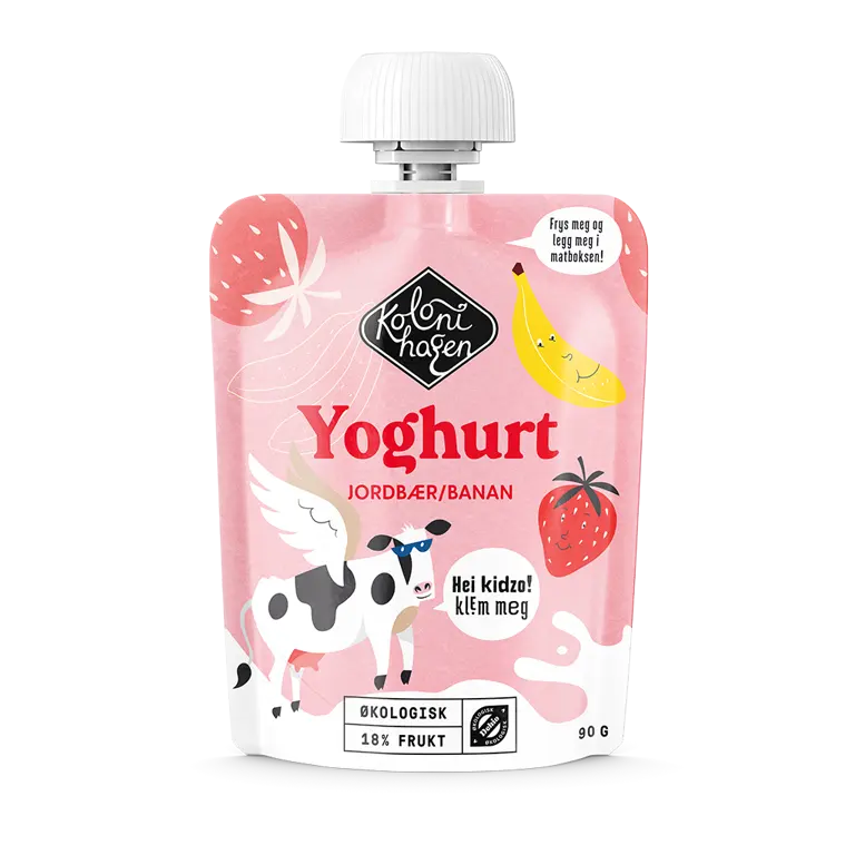 Økologisk yoghurt jordbær/banan
