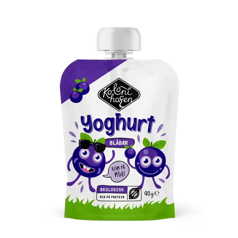 Økologisk Yoghurt klemmepose blåbær