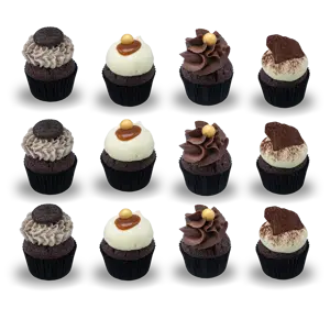 12 mini cupcakes sjokolade