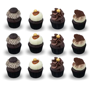 12 mini cupcakes sjokolade