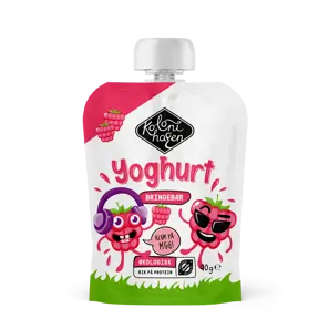 Økologisk Yoghurt klemmepose bringebær