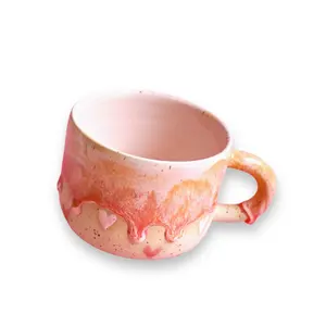 Håndlaget kopp 350, gave & kaffe, rosa