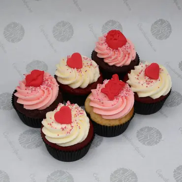 6 cupcakes Valentine